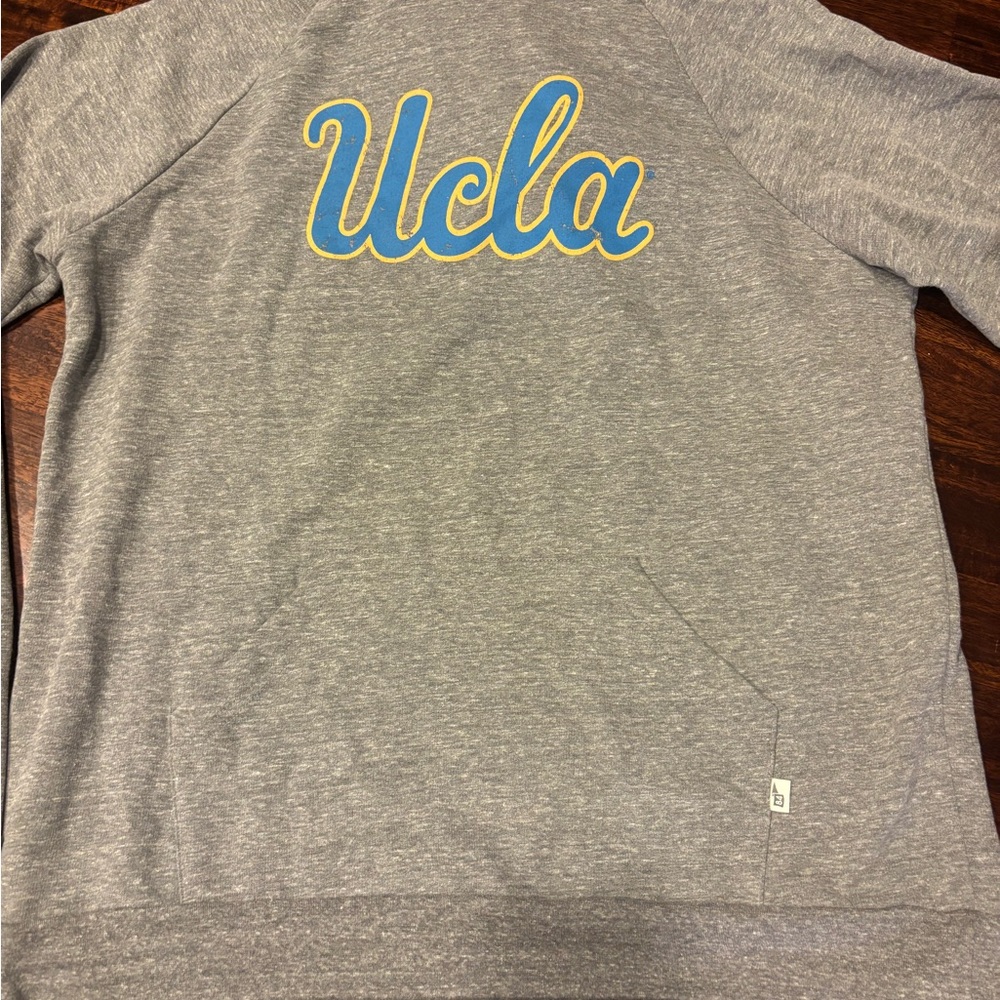 Blue 84 Gray Crewneck with Blue and Yellow Script